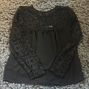J. Crew Black Lace Blouse